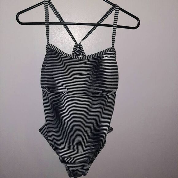 Nike Hydrastrong Striped One Piece Swim Suit - Picture 1 of 4